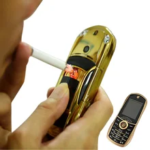 Барная форма мини-автомобиля мобильный телефон с электронной зажигалкой Facebook GPRS сотовый маленький размер Dual Sim фонарик P499