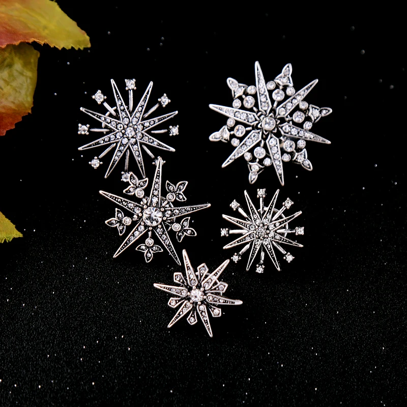 5pcsset Geometric Crystal Brooches for Women Charming Brand New Brooch Jewelry Evening Dress Accessories pin for Wedding Party  (5)