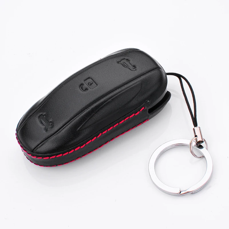 Подарок 4D автомобильный кошелек из натуральной кожи для ключей чехол для Tesla модель S модель X держатель для ключей защитные аксессуары