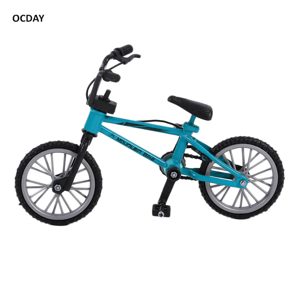 Hot! OCDAY Finger board bicycle Toys With Brake Rope Blue Simulation Alloy Finger bmx Bike Children Gift Mini Size