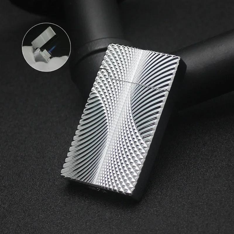 Ping Sound Turbo Torch Lighter Windproof Butane Jet Pipe Cigar Stainless Steel Metal Cigarette 1300 C No Gas Gadgets For Man