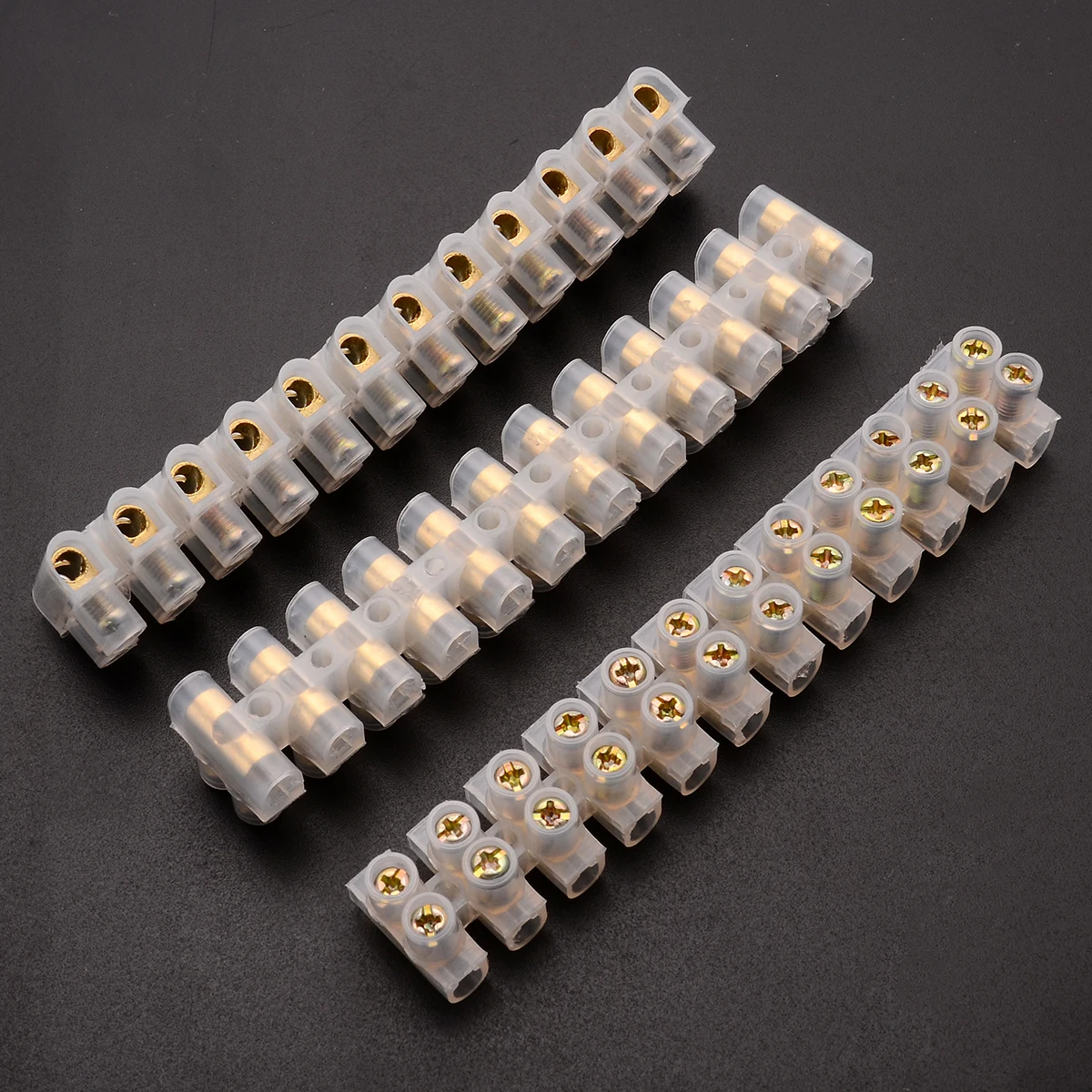 3pcs/set  Electrical Copper Terminal Barrier Strips 12 Way 3A Barrier Screw Terminal Block Wire Connection Connector Strip