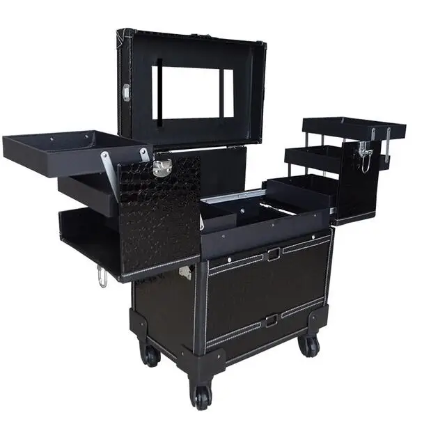 

Professional drawbars Cosmetics large - capacity beauty salons multi - layer Wenxiu toolbox Wanxiang Lun cosmetics case