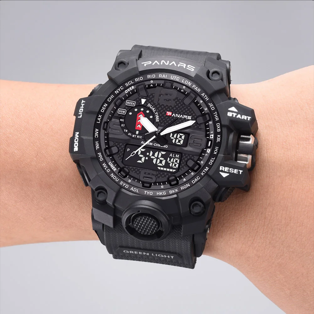 PANARS Men Sport G Watch S Waterproof Shock Digital LED Male Military Electronic Army WristWatch relogio masculino montre homme