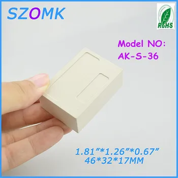 

50 pieces a lot, small electronics plastic switch box in light grey color abs material enclosure 46x32x17mm