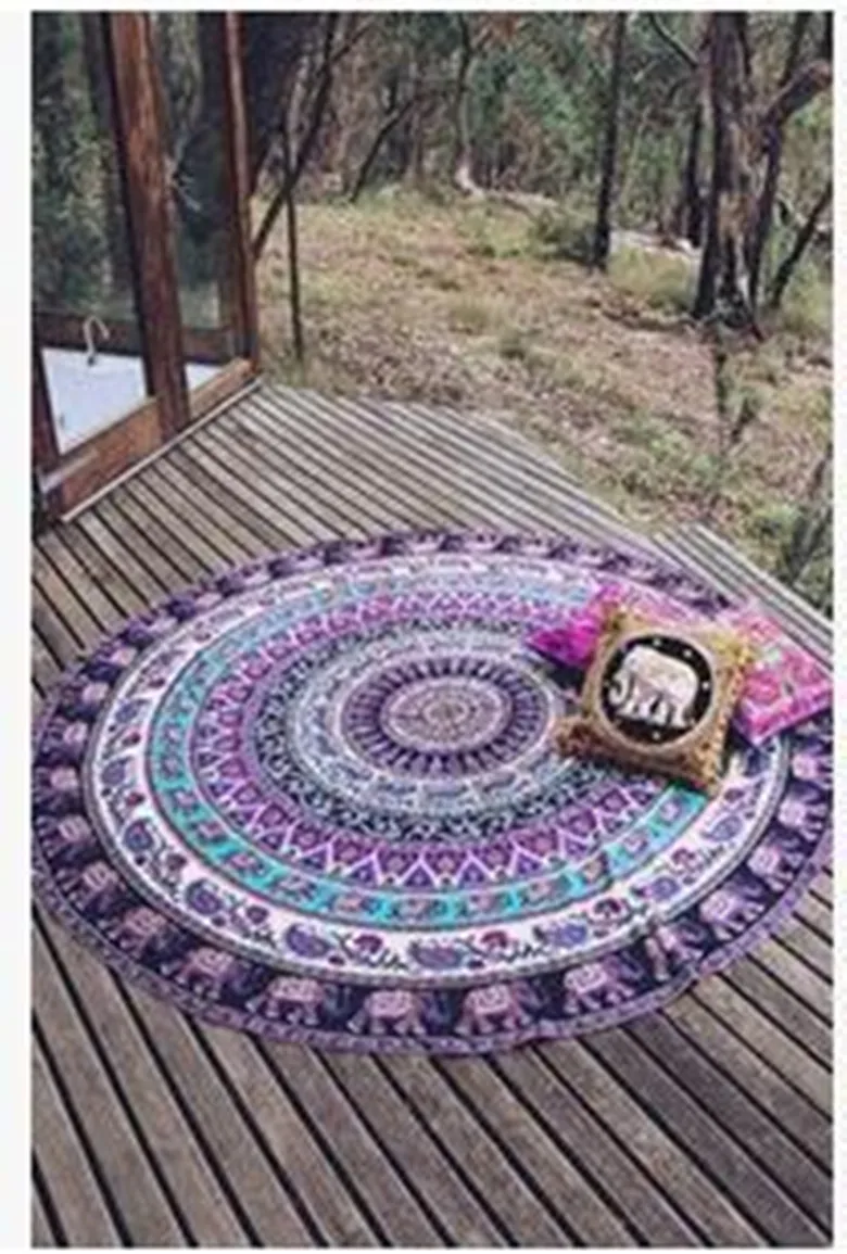 

Diameter 140cm Tapestry, Indian Decor Mandala Yoga Zen Wall Meditation Batik Hippie Om Sign Blacklight Reactive