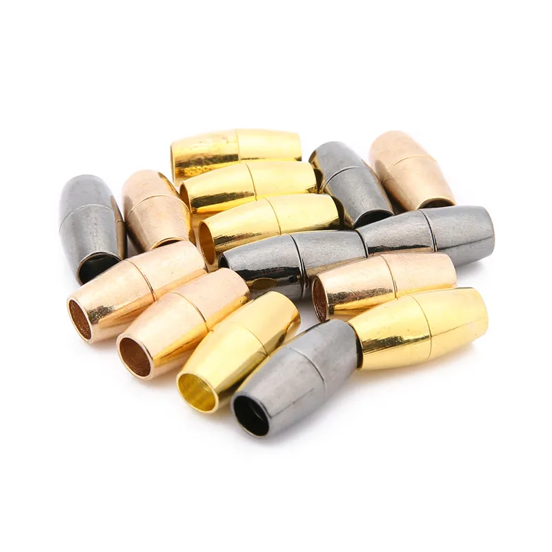Sauvoo 5 pieces/lot Copper Strong Magnetic Clasp Gold KC Gunblack 5mm Round Leather Cord Connector for DIY Jewelry Making | Украшения и