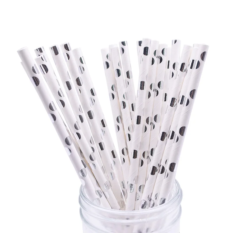 25pcs Multicolor Paper Drinking Straws Party Supplies Straws DIY Table Decor Kids Birthday Baby Shower Christmas Event Supplies - Цвет: B02