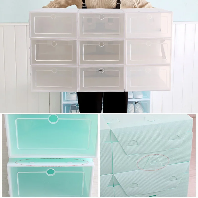 Складная обувь коробка прозрачный коробка для обуви ящик организатор бытовой DIY Обувной Ящик делитель для хранения дома