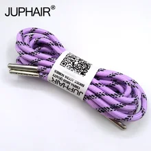 1-12 Pairs Llight purple Black Outdoor Sports Round Shoelaces Shoes Lace Boot Athletic Unisex Rope Athletic Metal Head Shoelaces