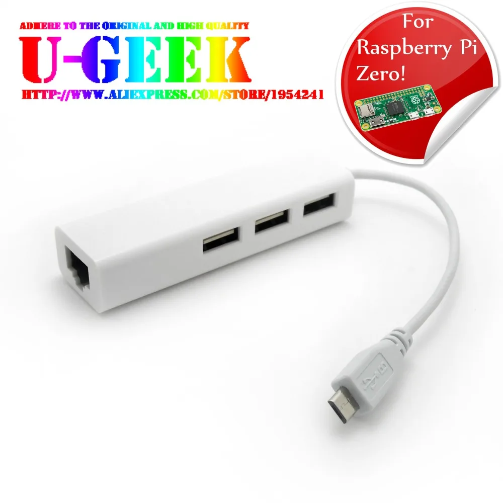 OTG 3 port Micro USB Hub 10/100MB RJ45 usb LAN Adapter for Android Mac