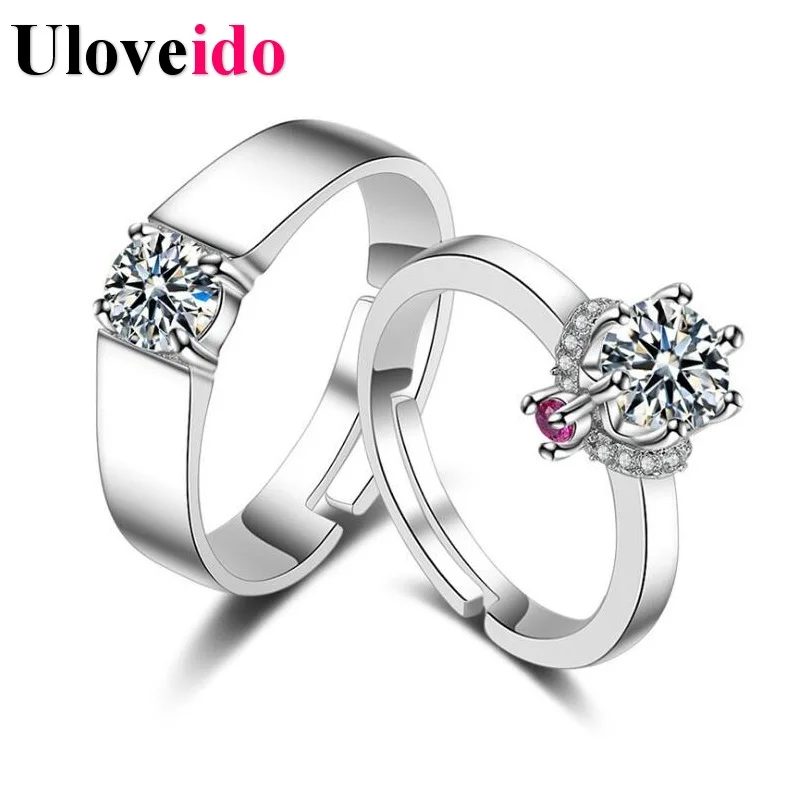 

Uloveido His and Her A Pair of Wedding Rings, Couple Rings, Engagement Ring, Valentine's Day Jewelry Gift,Cubic Zironcia Ring
