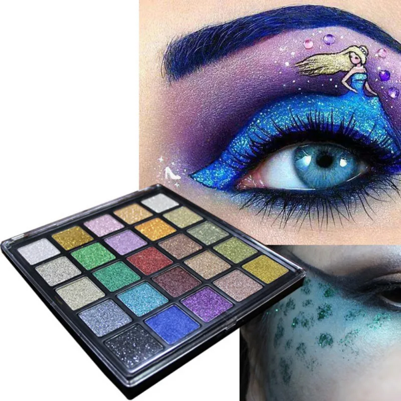 Glitter Eye Shadow Bright Rainbow EyeShadows Palette Cosmetic Make up Pressed Glitters Diamond Rainbow Eyeshadows