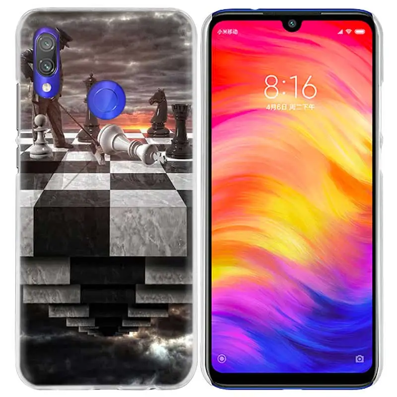 Черный и белый шахматный чехол для Xiaomi Redmi Note 7 K20 6 6A Pro Y3 7S 7A GO S2 5 mi Play A1 A2 8 lite Poco F1 жесткий чехол для телефона - Цвет: 04