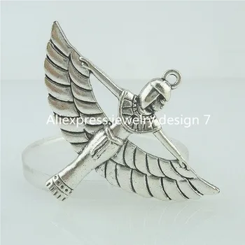

15326 5PCS Alloy Antique Silver Vintage Egyptian Pharaonic Winged ISIS Pendant