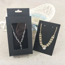 Крафт-колье карточка и повесить окно Kraft/черный/белый 13 х 8 х 3 см(5,11x3,149x1,18 '') Подарочная коробка крафтовый с окошком коробка принять заказ