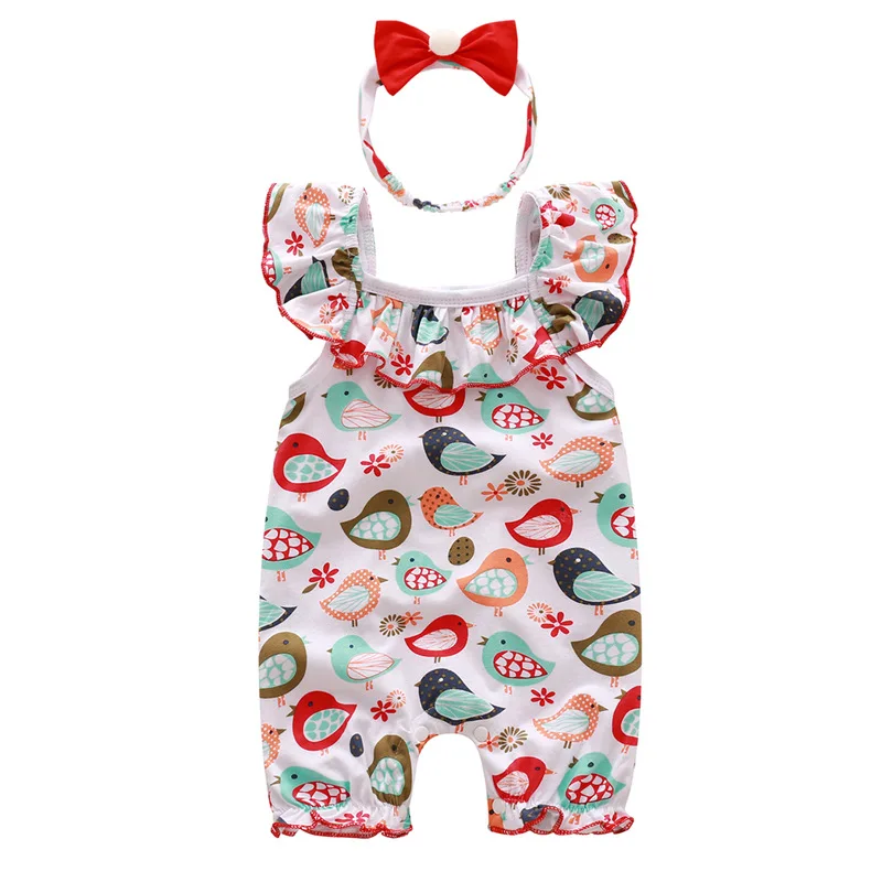 Summer Baby Girl Clothes 2019 Baby Girl Clothes Sets Cotton Newborn Clothing Cute Princess Sleeveless Romper 2pcs Summer Set