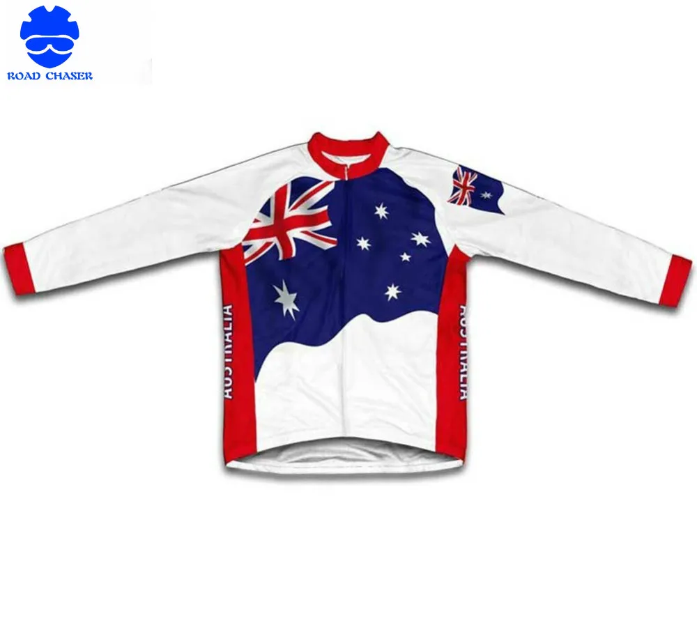 Australia Flag Cycling Jerseys Long Sleeve Breathable Bike/Bicycle