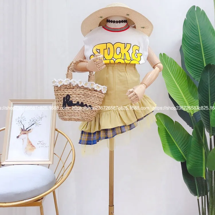 

Kids girls 2019 summer new Korean Fan Xiaoqing new fashion Western style letters printed short-sleeved T-shirt