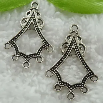 

192 pieces antique silver earring connector 38x25mm #566