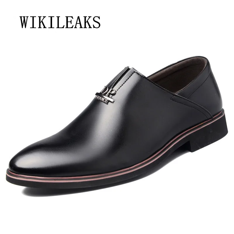 

2019 leather shoes men formal wedding shoes oxford shoes for men loafers pointed toe business dress shoes zapatos hombre casual