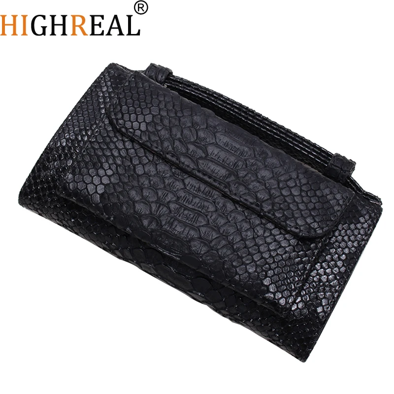 HIGHREAL Brand Genuine Leather Women Messenger Bag Crocodile Pattern Shoulder Bag Women Crossbody Bag Daily Clutch
