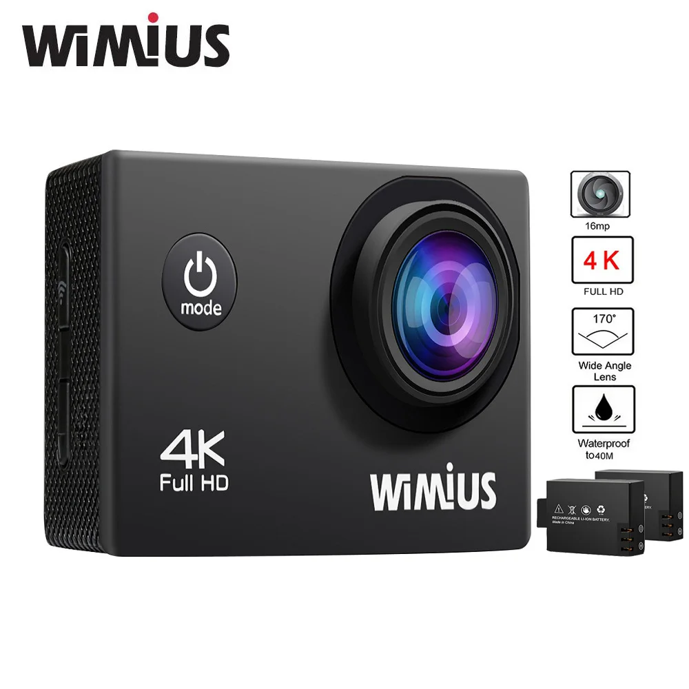 Wimius Action Camera 4K 30FPS wifi 2.0 inch Lens 1080P 60fps Full HD Go
