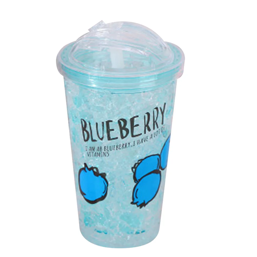 Blue Летняя ледяная чашка, бутылка для воды, прочный, 450 м, чашка для напитков, модная чашка PS, пластиковая чашка для воды, летний креативный крепкий напиток - Цвет: Blue