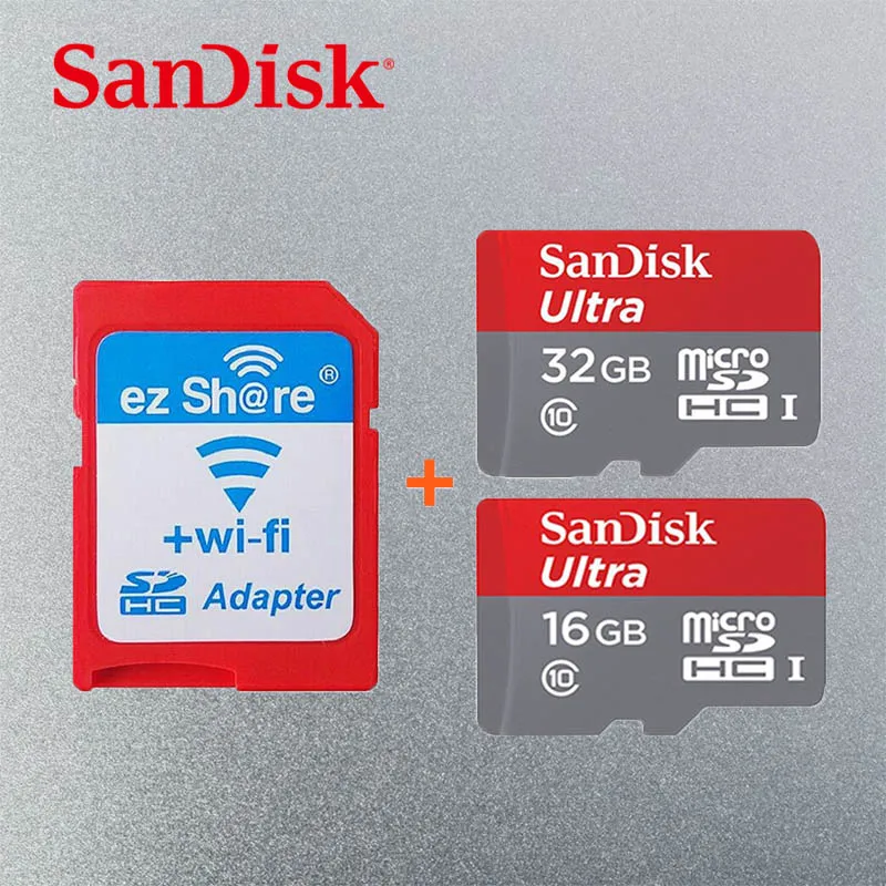 ezshare ez share Wireless wifi SD adapter+Sandisk Ultra micro sd card Memory Card 32GB wifi