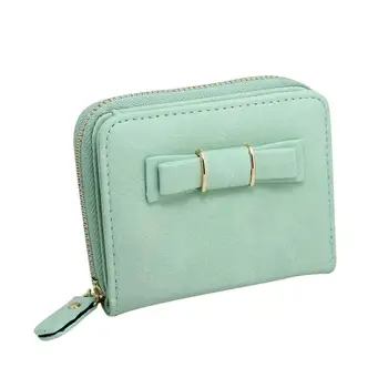 

2020 Fashion Sweet Women's Zipper Bowknot Clutch Wallet Short Purse Student Wallet Ladies Card Holder carteras mujer Hot Sale