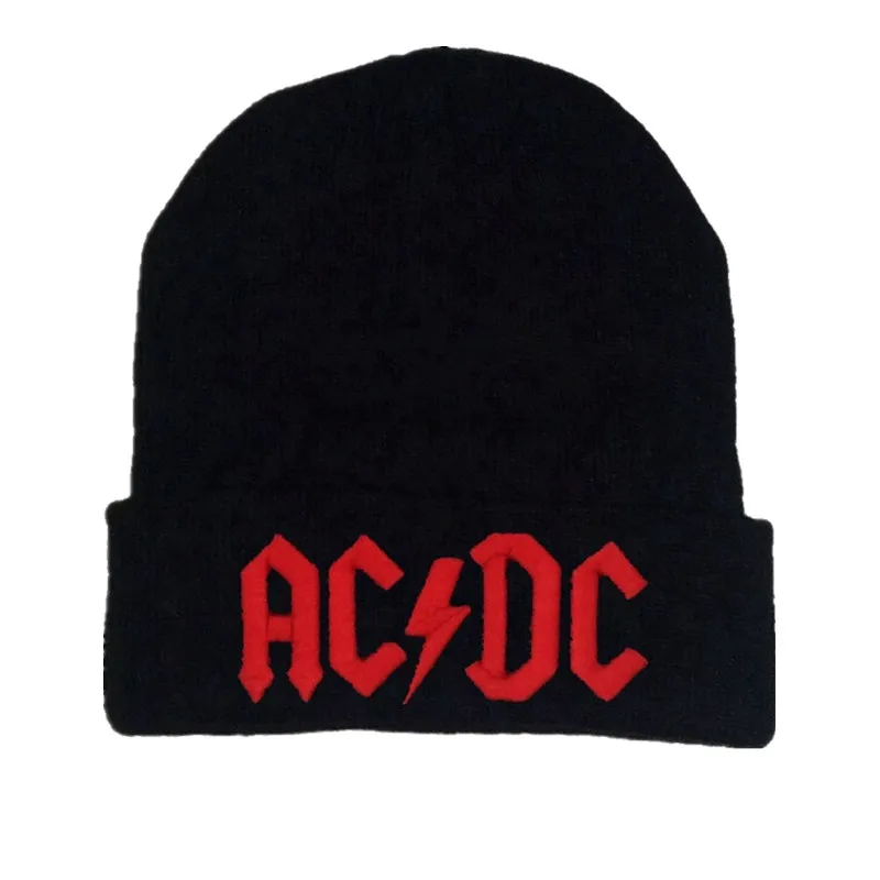 Мужская и Женская Зимняя Теплая Шапка-бини, рок ACDC AC/DC, рок-группа, теплые зимние мягкие вязаные шапочки, шапка для взрослых мужчин и женщин - Цвет: Model color