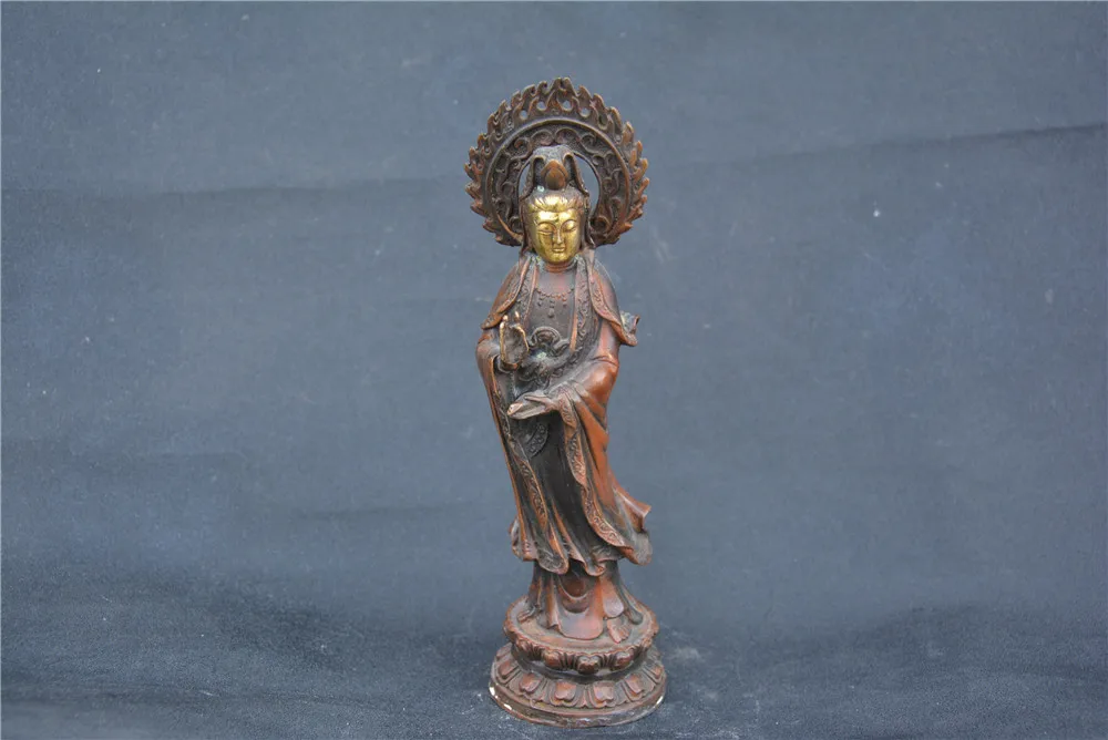 

Collection old gilt copper GUANYIN Buddha statue /sculpture,Hand carving crafts,best adornment & collection, free shipping