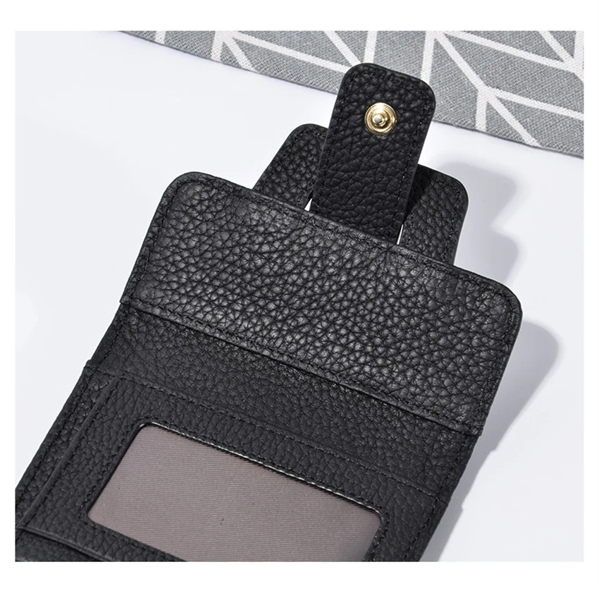 Women Wallets Short Wallet Ladies Genuine Leather Leopard Black Purse Wallet Female Women Zipper Purse Card Holder Cartera Mujer