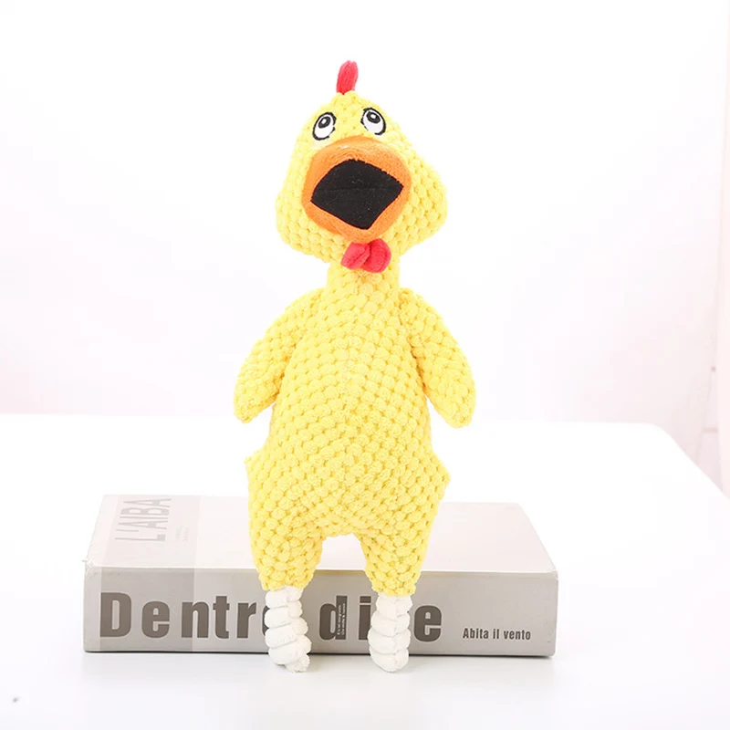 

Pet Dogs toys popular funny Screaming chicken Plush toy Pet dog interactive toy Wear resistant Pet Supplies 1pcs 34.5cm