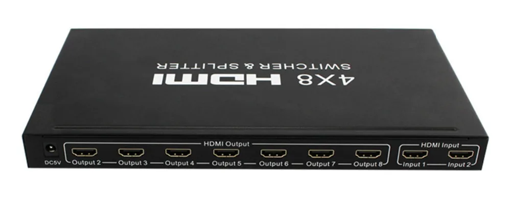 HDMI матричный переключатель 4x8 с пультом дистанционного управления HDMI разделитель, сплиттер конвертер адаптер Поддержка 4 K* 2 K 3D 1080 P высокое качество