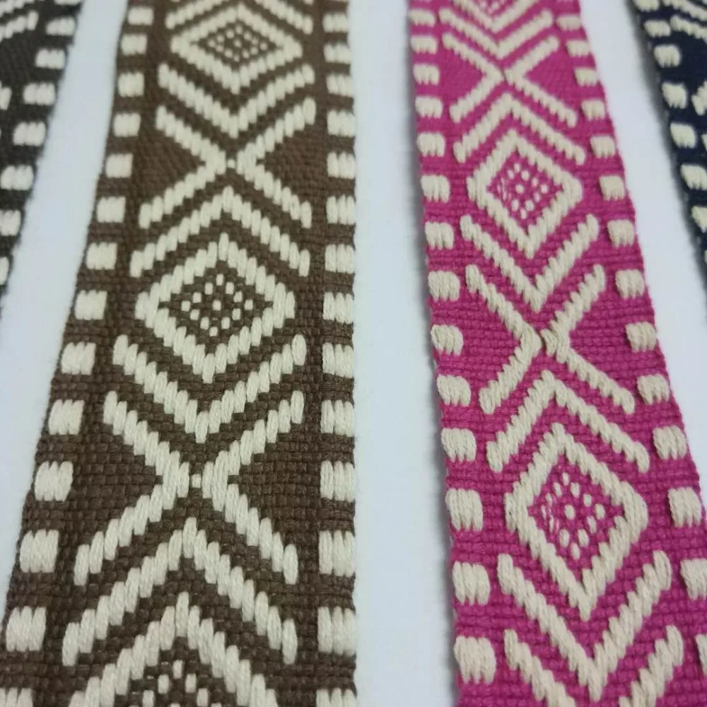 

Cotton Ribbon 30MM Tank Square Garment Webbing 40MM Ethnic Jacquard Ribbon Retro Customs Embroidered Webbing 5yards