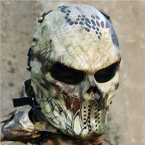 Airsoft защитных шлемов Пейнтбол Косплэй M06 полная защита лица Череп Маска