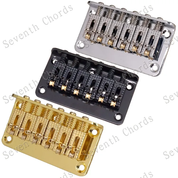 

A Set 78mm 6 String Roller Saddle Bridge for Electric Guitar - Chrome & Gold & Black for choose