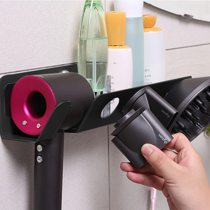 Dyson soporte de pared para secador de pelo supersónico, soporte  autoadhesivo para enchufe de alimentación, difusor y organizador de  boquillas|Soportes y estanterías de almacenamiento| - AliExpress