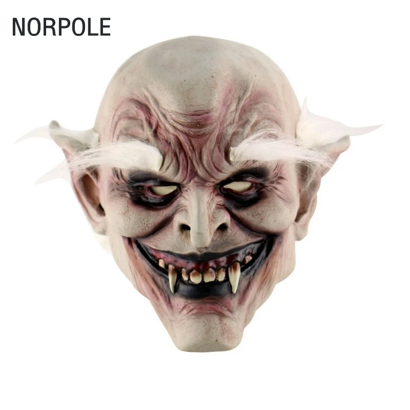 Scary white-brow monster Halloween mask latex ghost | Дом и сад