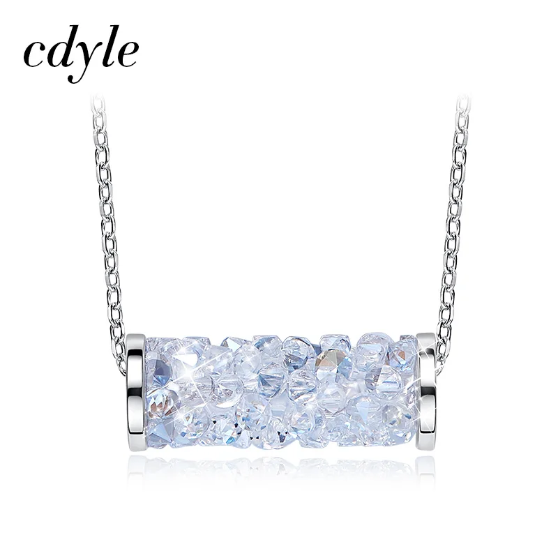 

Cdyle 2 Colors Crystal Pendant Necklace For Women 925 Necklace Choker Embellished with crystals from Swarovski Women Jewelry