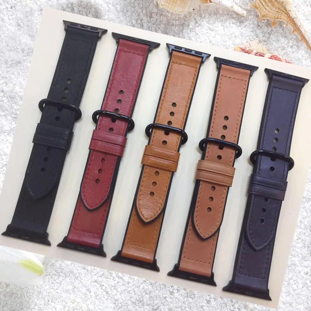Ремешок для Apple Watch Band 44 мм 42 40 38 сменный кожаный ремешок Series 5 4 3 2 1|Ремешки часов| |