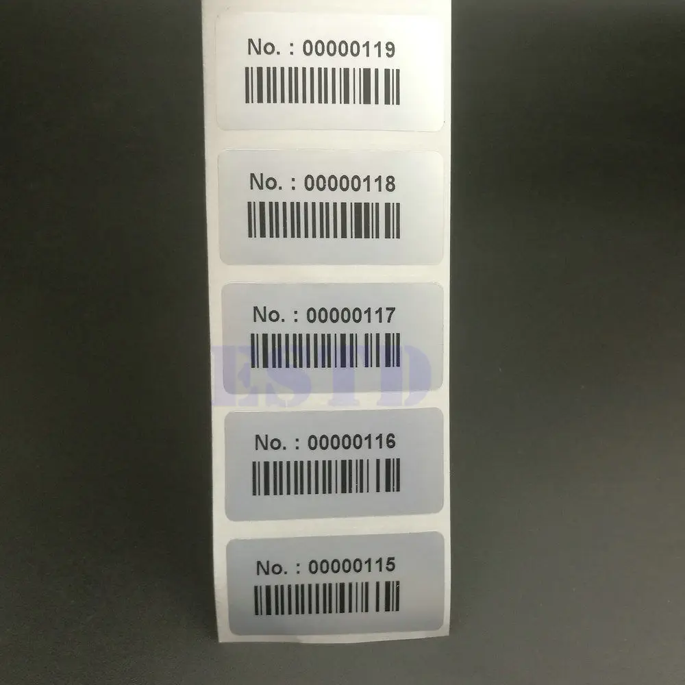 

1000 Labels 1.57" x 0.78" 40x20mm Consecutive Number Serial Numbers with Barcode Inventory Stickers