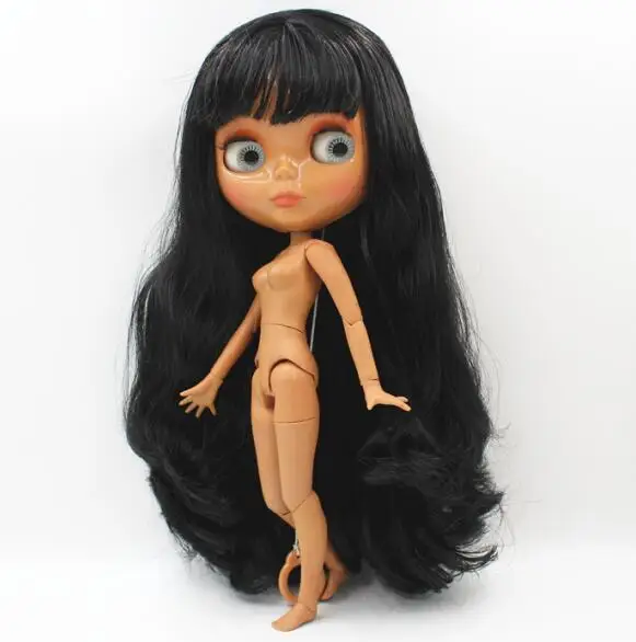 12 inch ICY Blythe Doll Nude Joint Body Green Short Hair Shiny Face 4 Eye Color