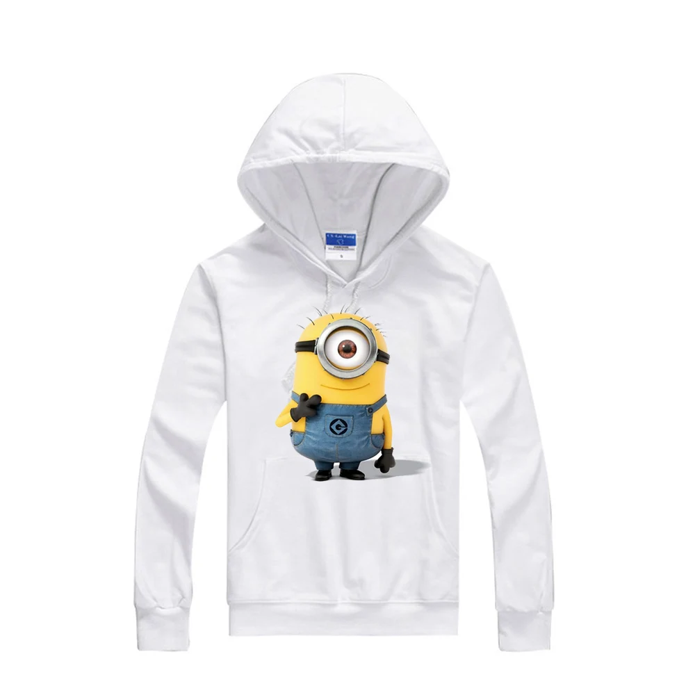 Cottons Hoodies Men Casual Funny Minions Tops Long Sleeve Male Boy