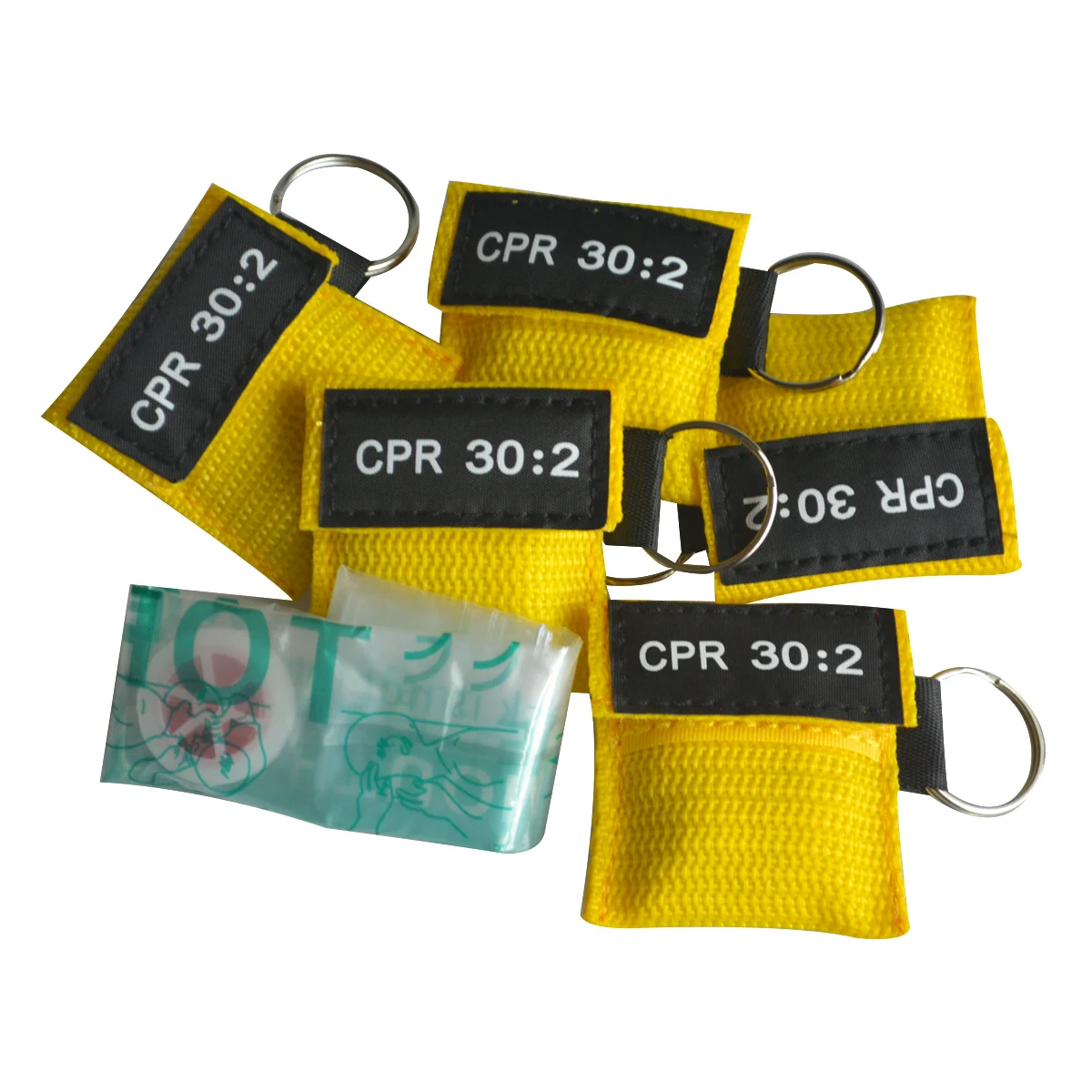 CPR маска первой помощи с желтым карманом 100 шт. одноразовые Resuscitator обучение навыку аварийного выживания инструмент