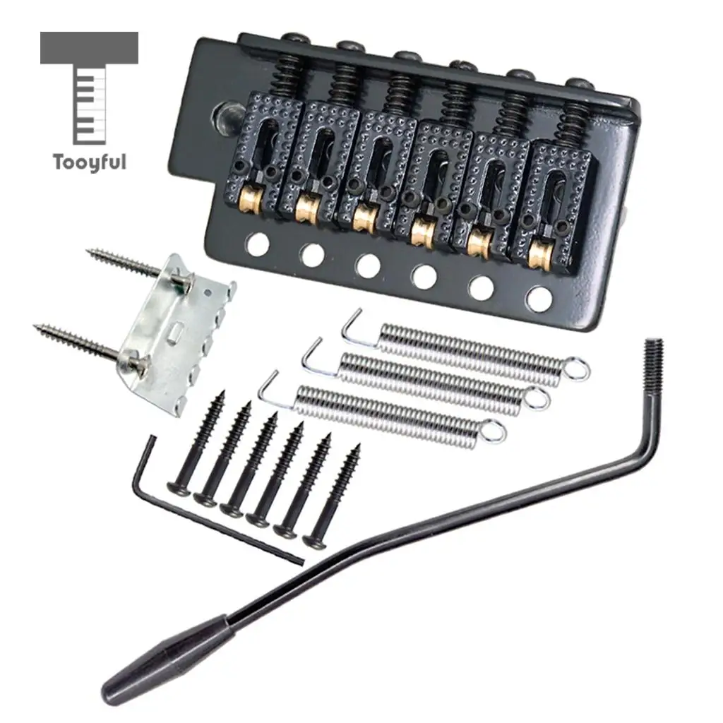Tooyful 6 String Electric Guitar Roller Saddle Tremolo Bridge System with Whammy Bar for ST SQ