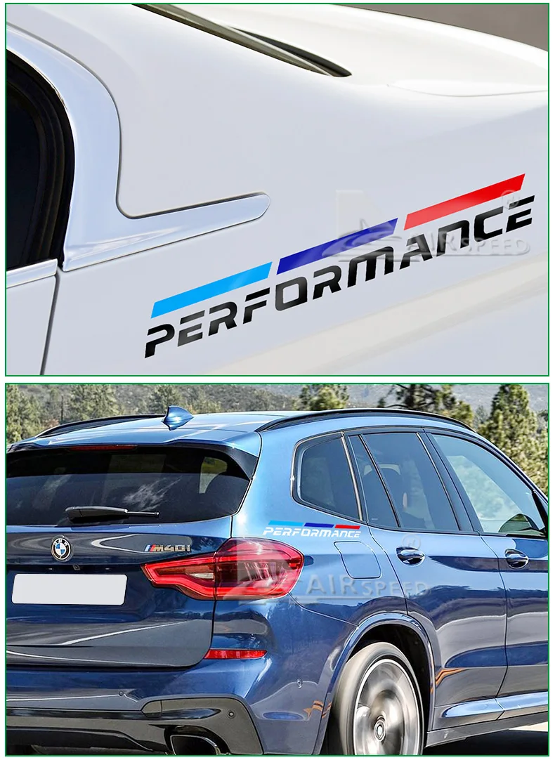Airspeed Car Stickers M Performance Auto Sticker Rear Side decal Accessories for BMW E46 F30 E90 E60 F20 F10 E36 E39 E87 E70 G30 (6)