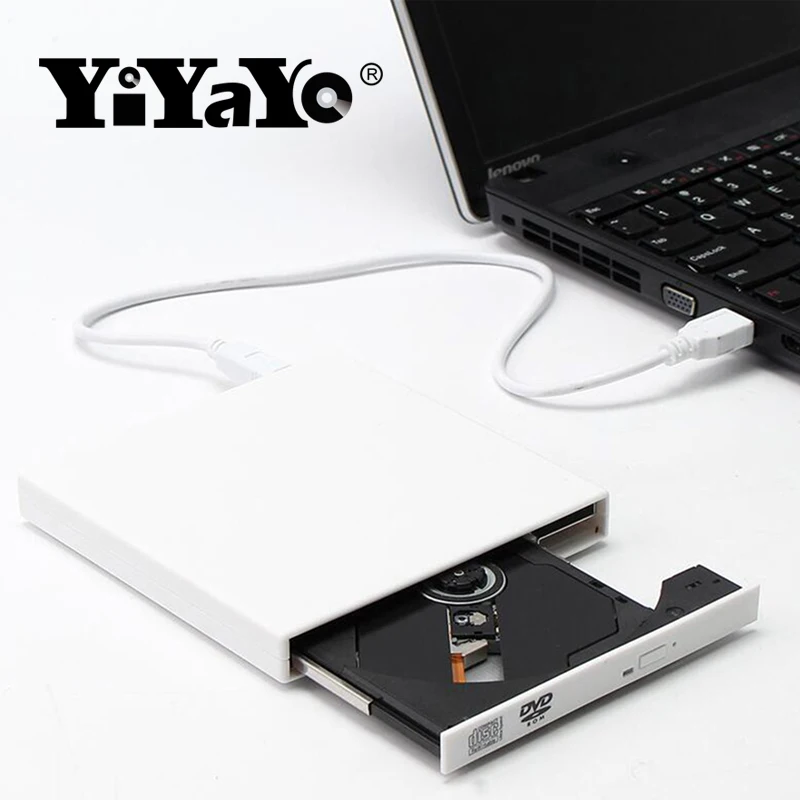 YiYaYo External Optical Drive DVD ROM CD RW USB 2.0 CD/DVD Player Combo Reader Write Portatil for Laptop Computer Windows7/8