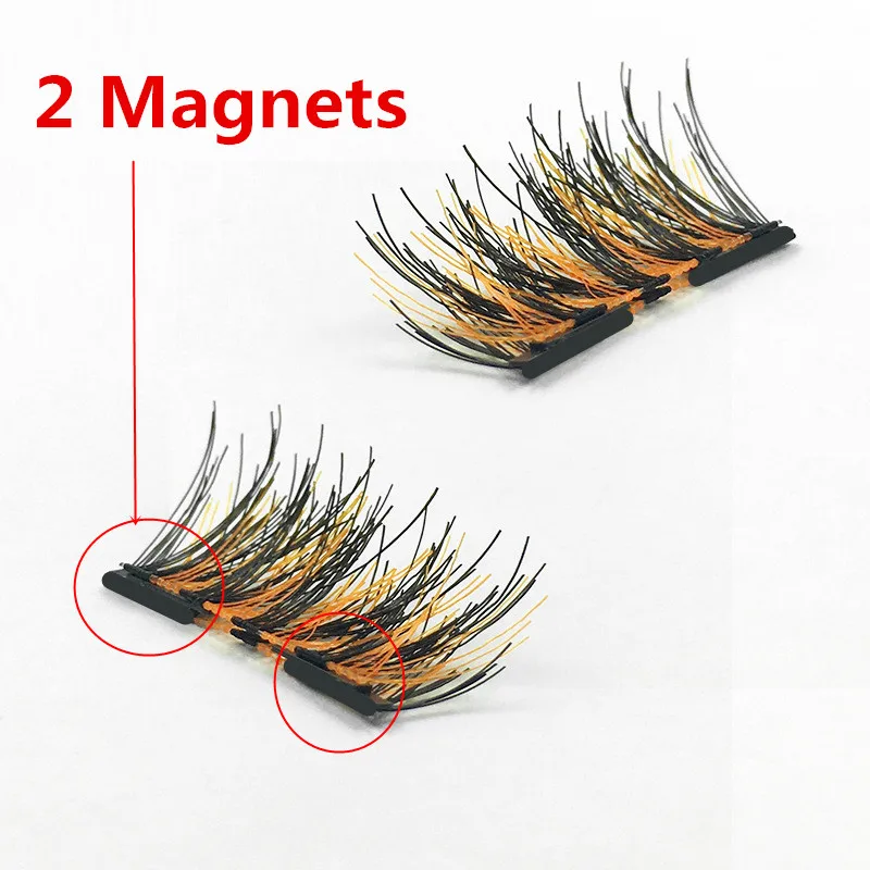 

Colorful 3D Mink Lashes Eyelashes With Magnet False Reusable Colorful Holidays Fashion 7 Colors Magnetic False Eyelashes JM020